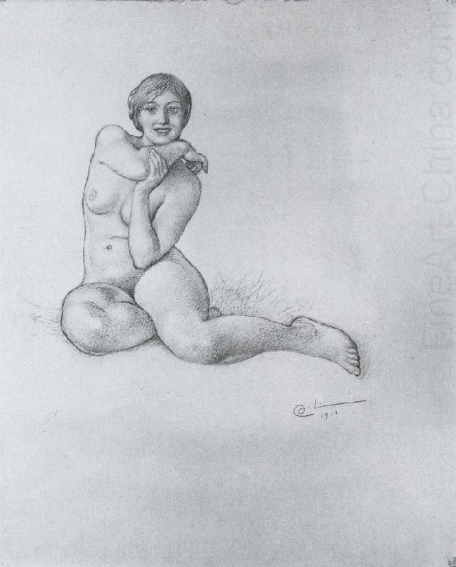 Crouching Girl, Carl Larsson